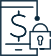 A dollar sign with a lock and key in the background.